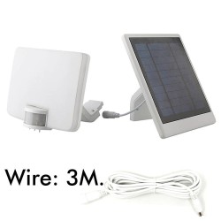 12W Solar Floodlight - White - with PIR Presence Sensor - 4000K