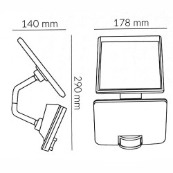 12W Solar Floodlight - White - with PIR Presence Sensor - 4000K