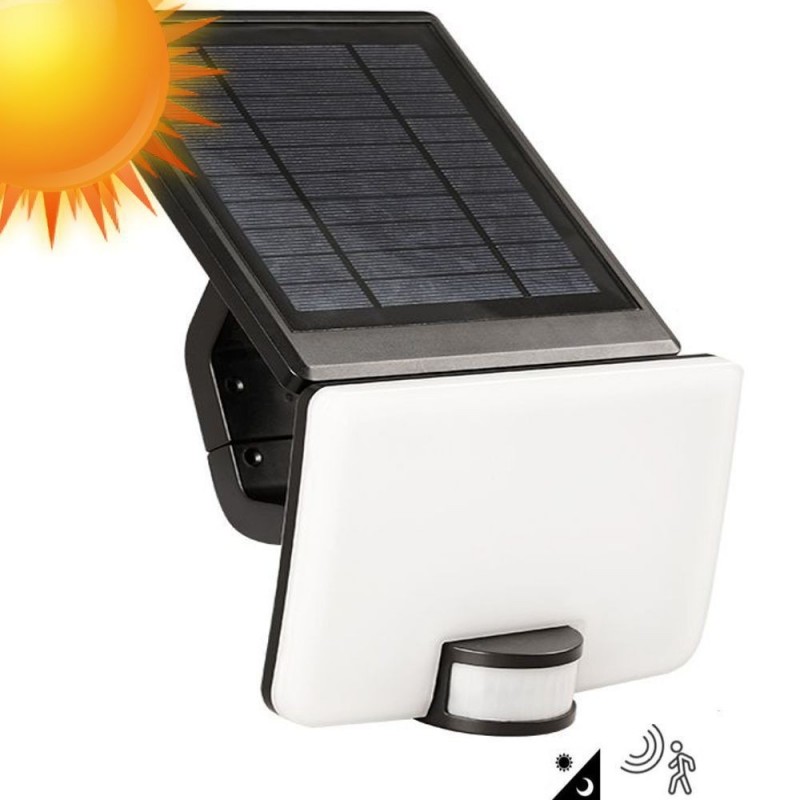 Projector LED Solar - 1500Lm  - Preto - com Sensor de Presença PIR - 4000K