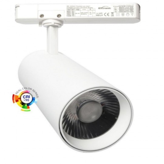 LED Tracklight  40W - 34W - FARUM - White Single Phase Track - Professional Color 98 - UGR13