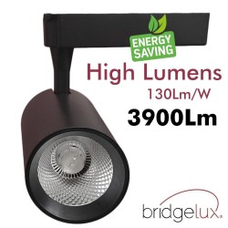 Foco LED 30W PARMA Negro Carril Monofásico CRI +92