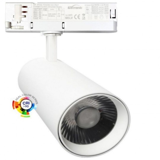 LED Strahler 40W -34W - FARUM - Weiß - 3-Phasen Schienensystem - CRI+92 - UGR13 - HIGH LUMEN 140Lm/W