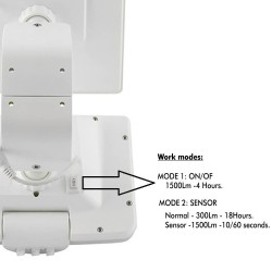 Projector Solar 12W - Branco - com Sensor de Presença PIR - 4000K