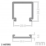 Perfil PC - 2m - MAX - para fitas de LED