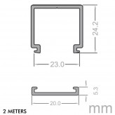 Perfil PC - 2m - MAX - para Tiras LED