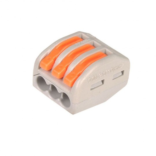 Quick Connector - 3 Entries - PCT-212 for Electrical Cable - 0.08-4mm²