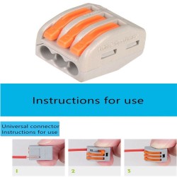 Conector Rápido - 3 Entradas - PCT-212 para Cable Eléctrico