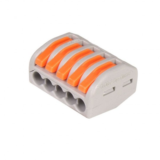 Connecteur Rapide - 5 entrées - PCT-212 pour câble électrique - 0.08-4mm²