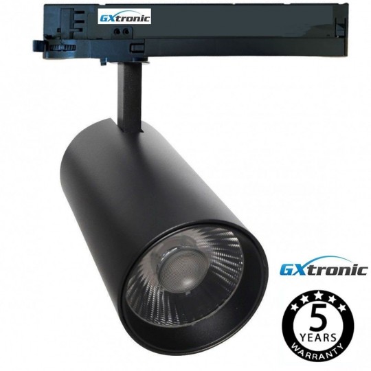 Foco LED 40W -34W FARUM Preto - Calha TRIFASICO - CRI+92 - UGR13 HIGH LUMEN 140Lm/W