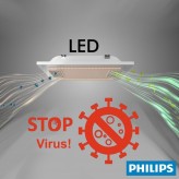 Painel LED 60x60 com sistema de filtro de ar - Lâmpada Germicida UV-C Philips