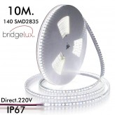 LED Strip 220V | 140xLED/m | 10m | SMD2835 | 3040Lm | 19W/M | IP67