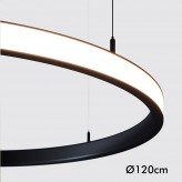 Lámpara LED Colgante Circular Negra - 77W - SPACE VENUS -  120cm
