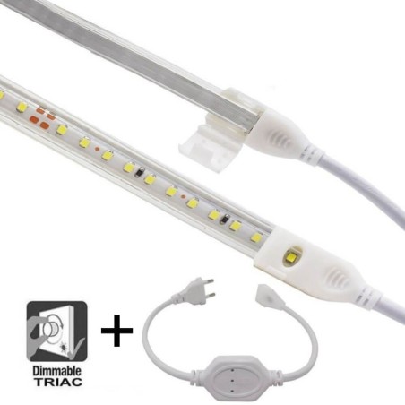 Tira LED 10W Regulable 220V AC SMD 2835 120 LED/m Blanco Cálido IP65 - 10mm