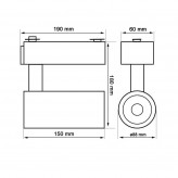 LED Strahler 30W PARMA Schwarz 1-Phasen Schienensystem CRI +92