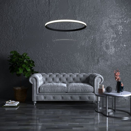 Lámpara LED Colgante Circular Negra - 54W - SPACE VENUS -  90cm