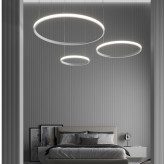 LED-Pendelleuchte - Rund  Weiß - 37W - SPACE VENUS - 60cm