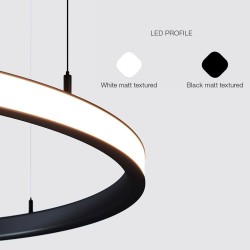 Lâmpada LED Pendente Circular Branco - 37W - SPACE  VENUS - 60cm