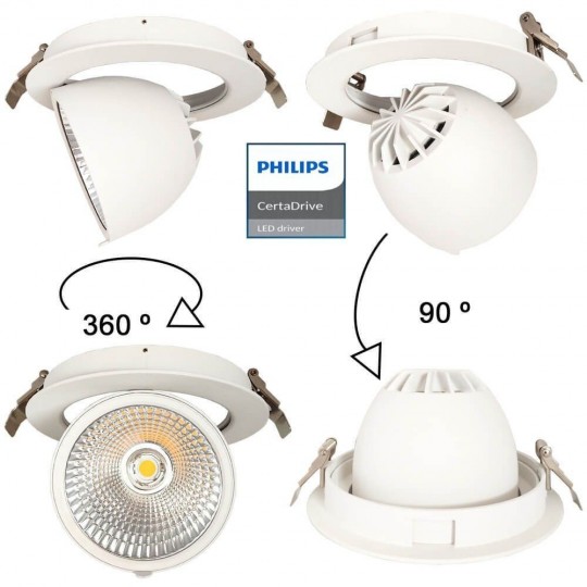 Downlight LED 30W  Philips - CertaDrive - Direcionável Circular  - HAMBURGO