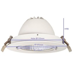 Downlight LED 30W Philips - CertaDrive -  Circular Direccionable - HAMBURGO