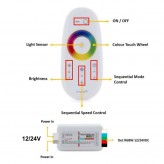 Controlo Remoto RGBW DC 12-24V 6A*CH (tiras de LED)