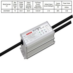 Driver Programable Regulable MOSO X6-075M para Luminarias LED de hasta 75W - 5 años Garantía