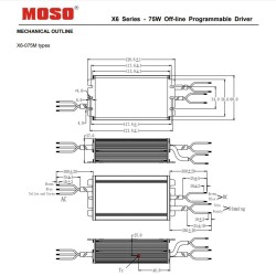 Driver Dimmable Programmable MOSO X6-075M  for LED up to 75W - 5 Years Warranty