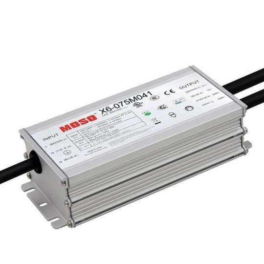 Driver Programable Regulable MOSO X6-075M para Luminarias LED de hasta 75W - 5 años Garantía