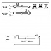 LED Tube  Gold  Glass 300º 18W   120cm