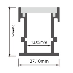 Perfil de Aluminio Modelo SUELO - 2 Metros