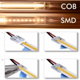 Transparent connector for COB + SMD LED strips - 8mm - 10mm - IP20