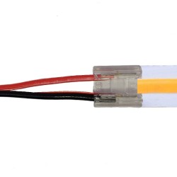 Transparent connector for COB + SMD LED strips - 8mm - 10mm - IP20