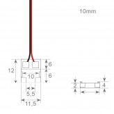 Conector Transparente para tiras LED COB + SMD - 8mm - 10mm - IP20