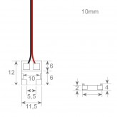 Connecteur transparent pour rubans LED COB + SMD - 8mm - 10mm - IP20