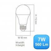 Lâmpada LED MI-LED E27 A60 180º - 3W - 7W - 9W - 12W
