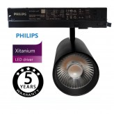 Foco LED 40W - 34W MAYA Negro Carril TRIFÁSICO DRIVER PHILIPS - CRI+92 - UGR13 - HIGH LUMEN 140Lm/W