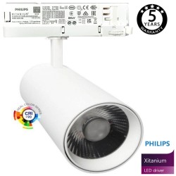 Foco LED 40W - 34W MAYA Blanco Carril TRIFÁSICO DRIVER PHILIPS - CRI+92 - UGR13 - HIGH LUMEN 140Lm/W