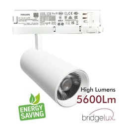 Foco LED 40W - 34W MAYA Blanco Carril TRIFÁSICO DRIVER PHILIPS - CRI+92 - UGR13 - HIGH LUMEN 140Lm/W