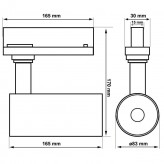 LED Strahler 40W -34W - MAYA - Weiß - 3-Phasen DRIVER PHILIPS Schienensystem - CRI+92 - UGR13 - HIGH LUMEN 140Lm/W