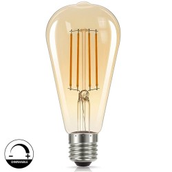 7W LED Bulb Filament Vintage E27 Gold ST64 - Dimmable