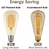 7W LED Bulb Filament Vintage E27 Gold ST64 - Dimmable