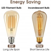 Ampoule LED Filament Vintage 7W  E27 Gold ST64 - Dimmable