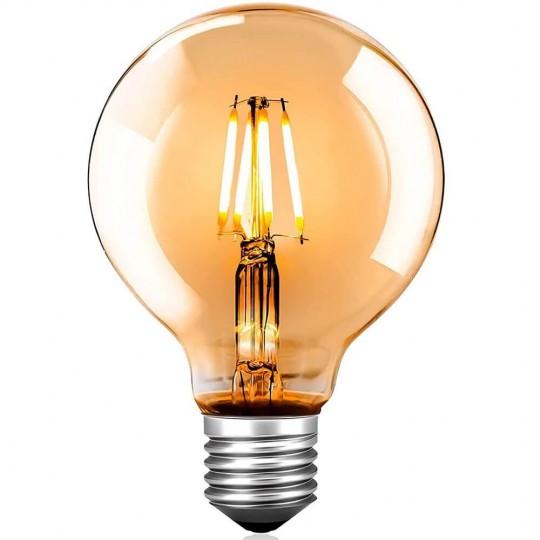 7W LED Lampe E27 Glühfaden Vintage G125 - Dimmbar