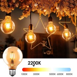 7W LED Bulb Filament Vintage E27 G125 - Dimmable