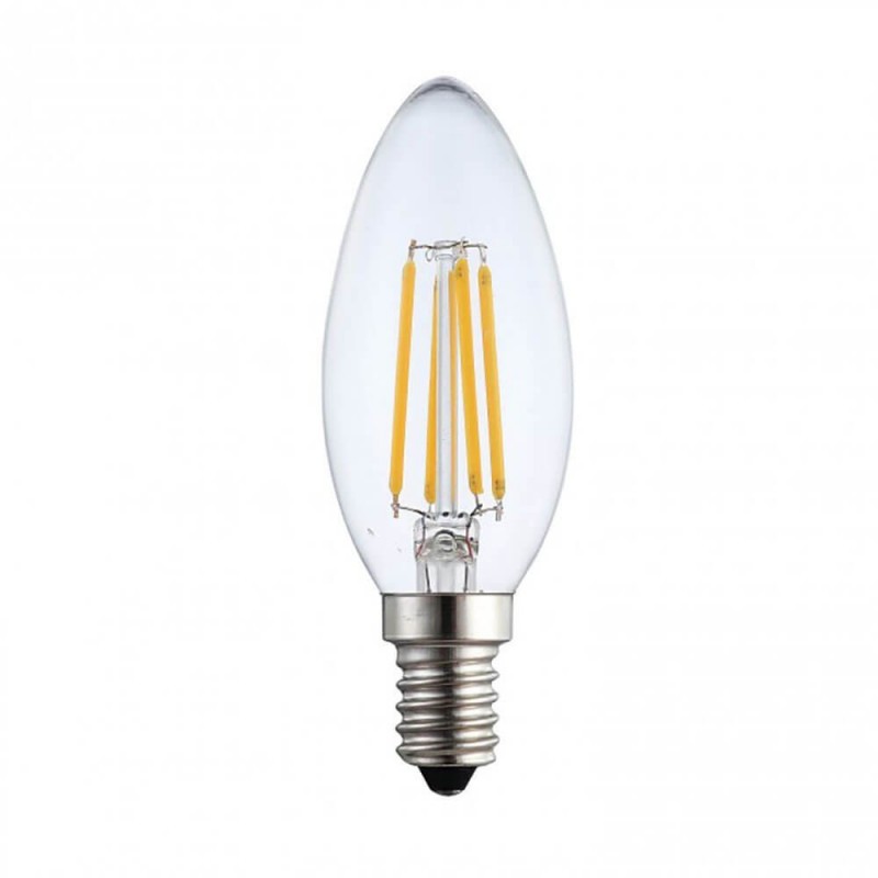 Bombilla LED Filamento Vela 4W E14 C35