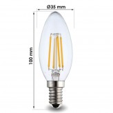 Ampoule LED Bougie Filament 4W E14 C35