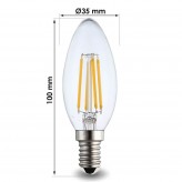 Lâmpada LED Filamento Vela 4W E14 C35
