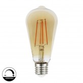7W LED Bulb Filament Vintage E27 Gold ST64 - Dimmable