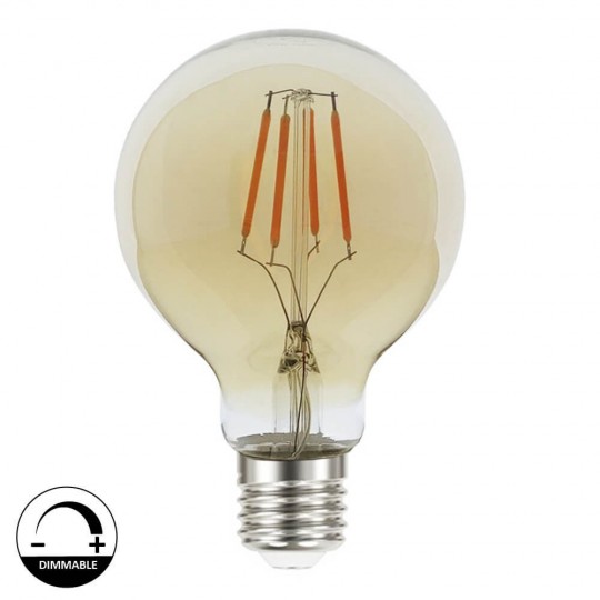 Ampoule LED filament Vintage 6W E27 G80 Gold - Dimmable