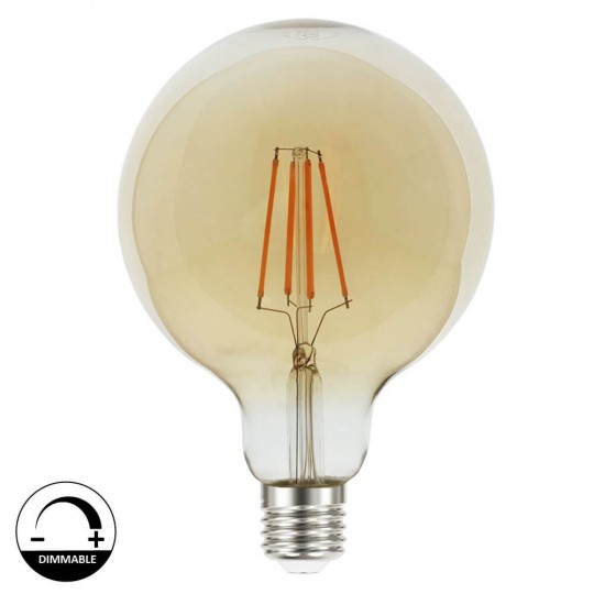 8W LED Bulb Filament Vintage E27 G125 - Dimmable