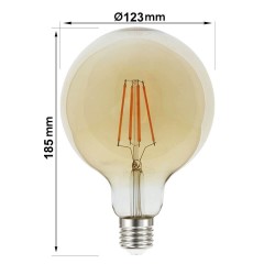 7W LED Bulb Filament Vintage E27 G125 - Dimmable